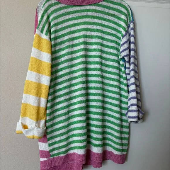 Colorful Sonny Oversized Button Up Cardigan Sweater - S - Picture 2 of 6